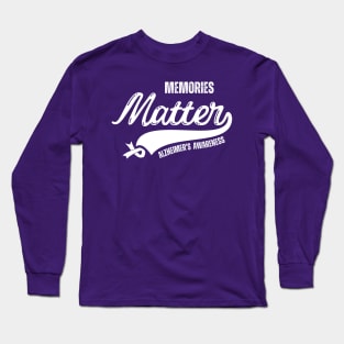 Memories Matter Wear Purple Alzheimers Awareness Gifts Long Sleeve T-Shirt